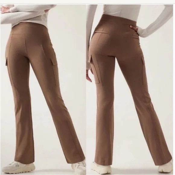 Athleta Delancey Straight Cargo Pants in Rustic Beige - Picture 1 of 16